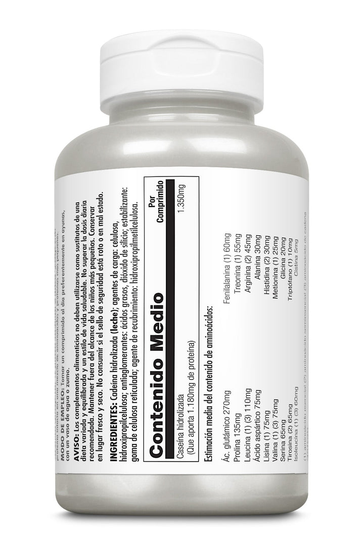 Etiqueta posterior, información nutricional y modo de uso de AMINOACID COMPLEX -100 COMPRIMIDOS