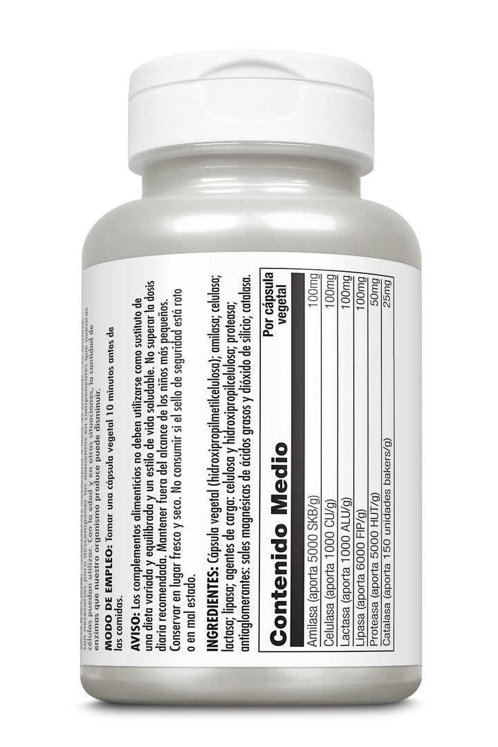 Etiqueta posterior, información nutricional y modo de uso de ABSORB-N-ZYME - 90 VEGCAPS