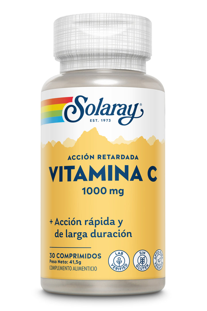 Etiqueta posterior, información nutricional y modo de uso de VITAMINA C 1000 MG - 30 & 100 COMPRIMIDOS