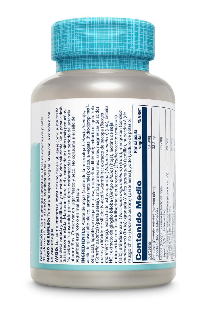 Etiqueta posterior, información nutricional y modo de uso de COGNI CLEAR - 60 VEGCAPS