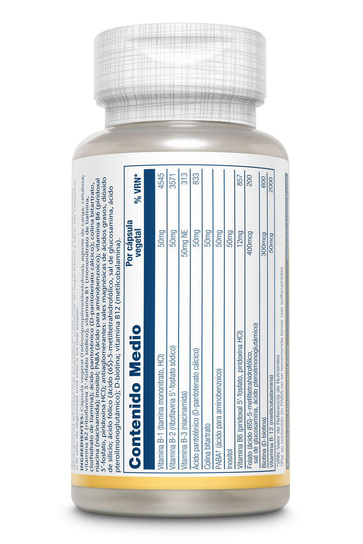 Etiqueta posterior, información nutricional y modo de uso de METHYL B-COMPLEX 50 - 60 VEGCAPS