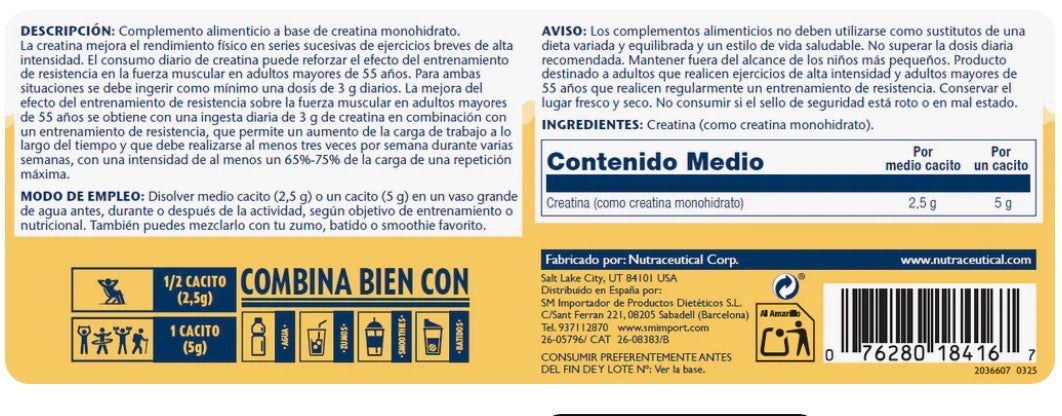 Creatune- 225 gm sin sabor