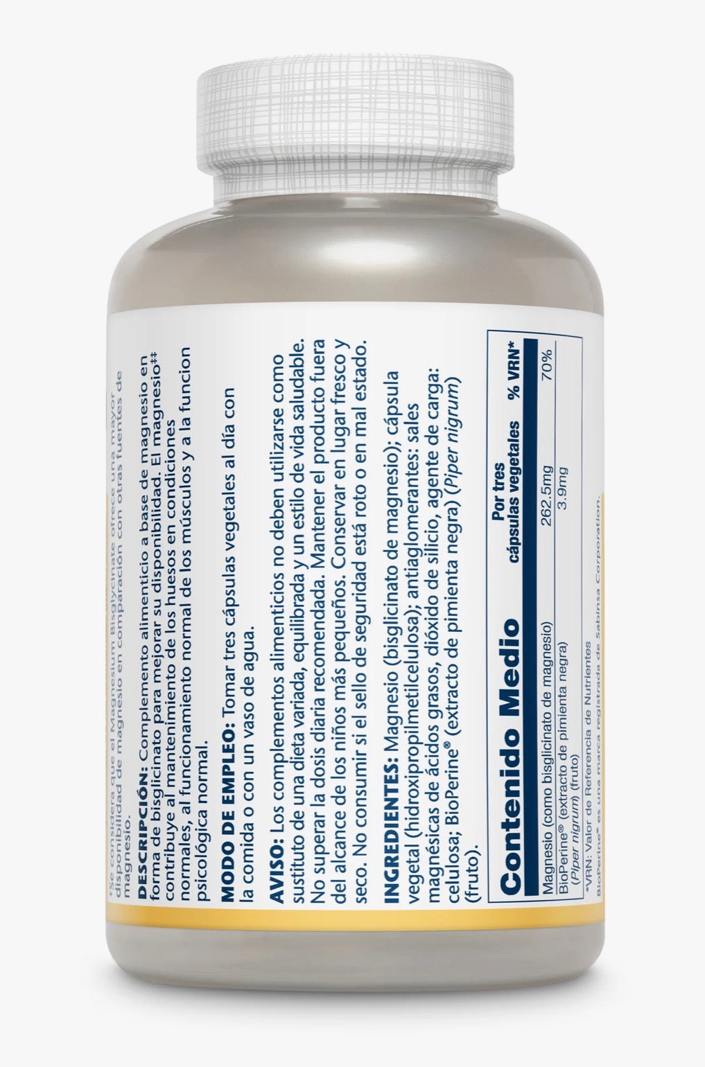 Magnesium Bisglycinate - Alta biodisponibilidad