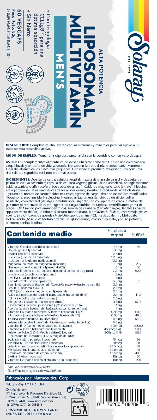 MENS LIPOSOMAL MULTIVITAMINICO - 60 VEGCAPS