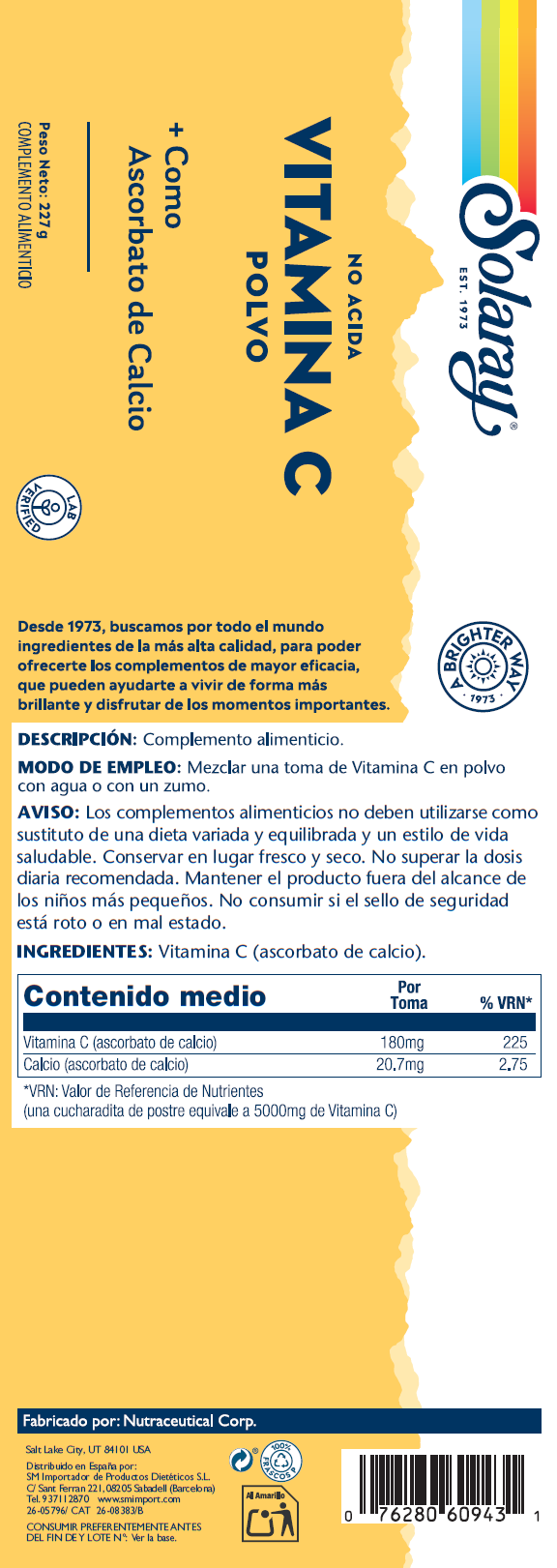VITAMINA C EN POLVO - NO ACIDA - 227 GR