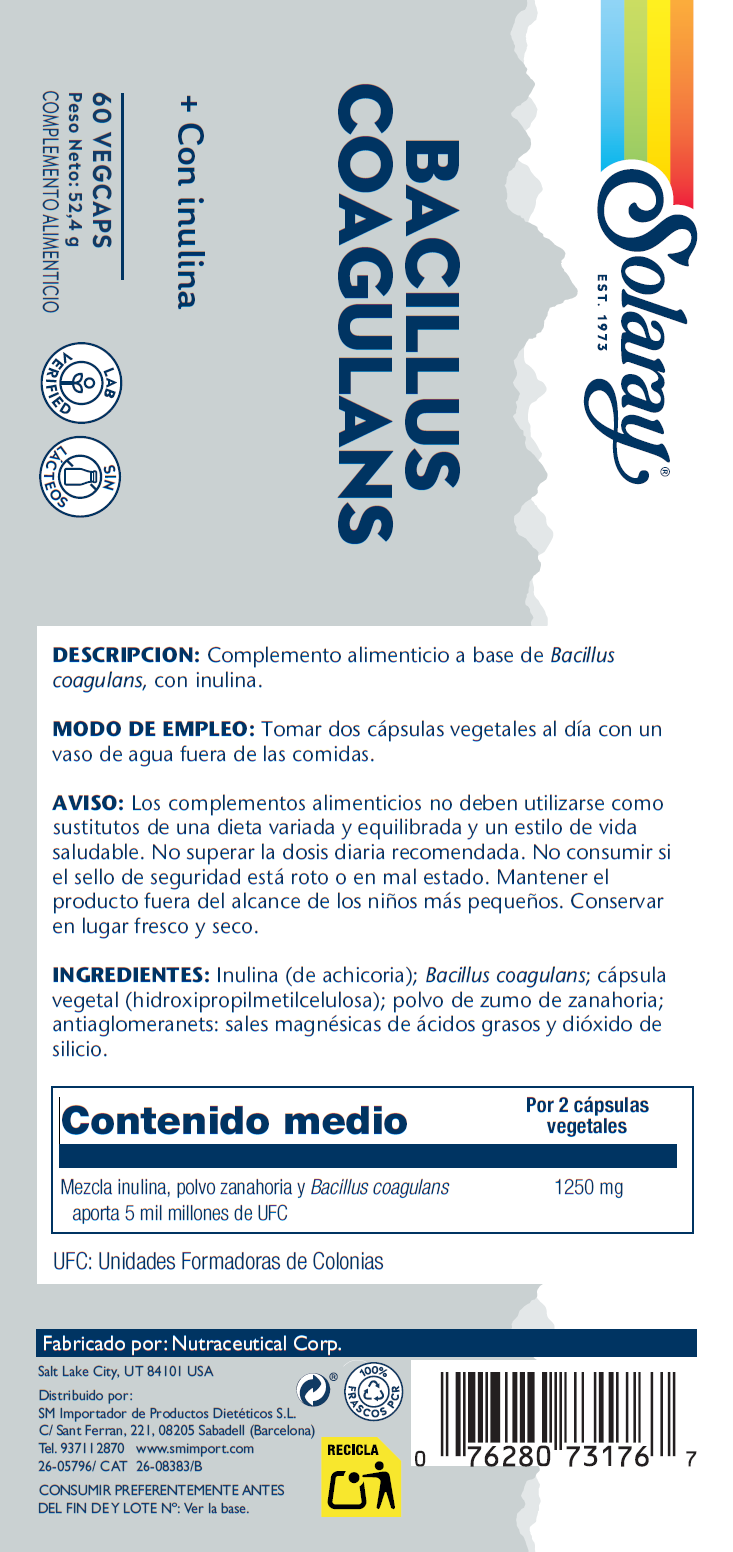 BACILLUS COAGULANS - 60 VEGCAPS