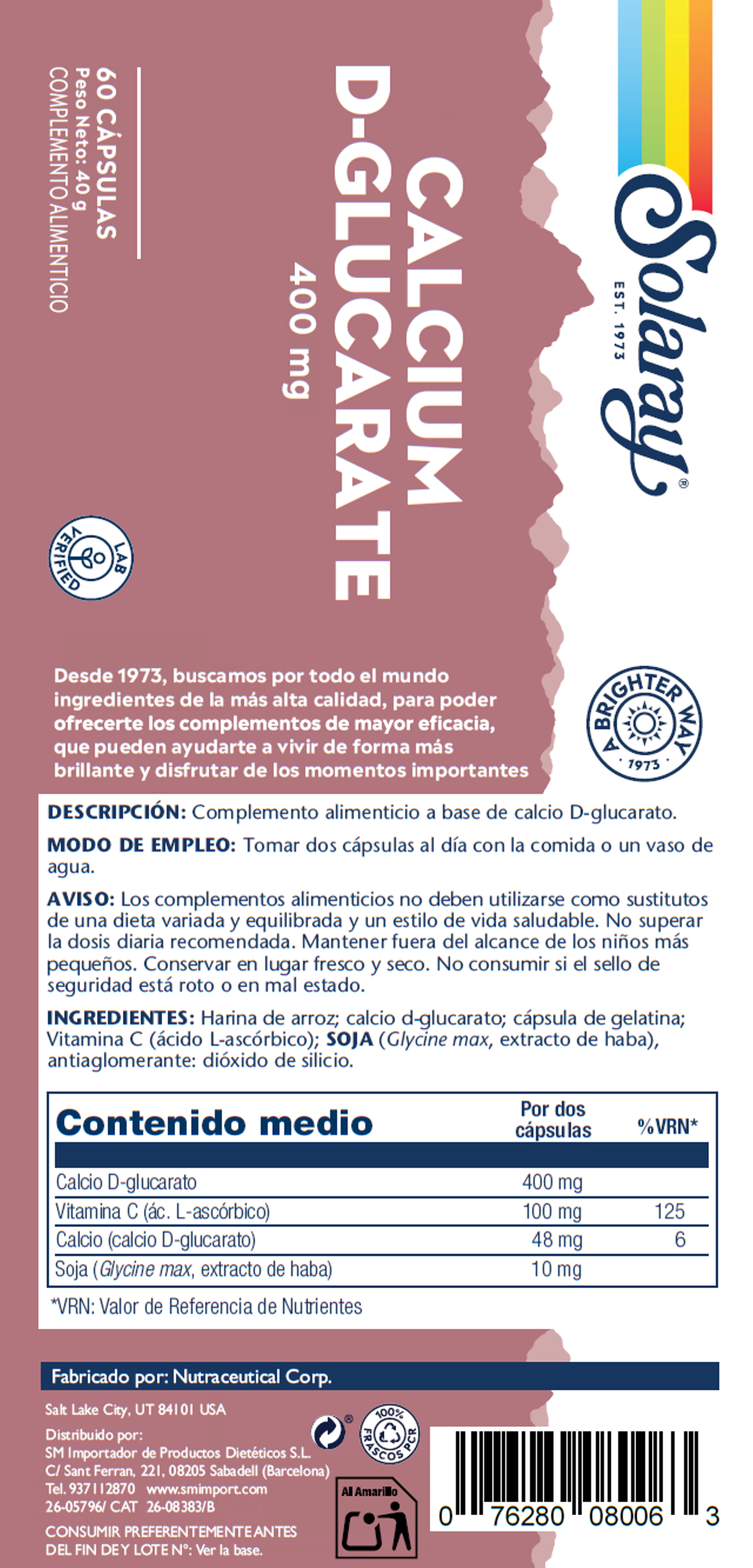 D-GLUCARATE CALCIUM - 60 CAPSULAS